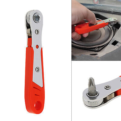 Mini Ratcheting Screwdriver Set – 90° Offset Ratchet Wrench with Multi-Bits