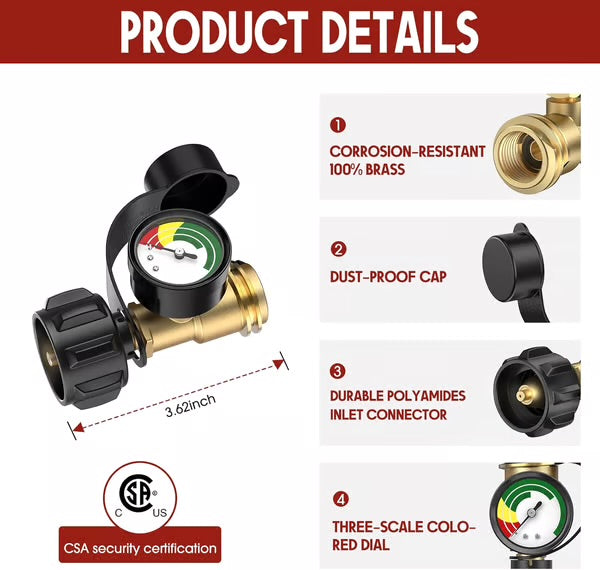Universal Propane Tank Gauge for 5-40 Pound LP Tanks