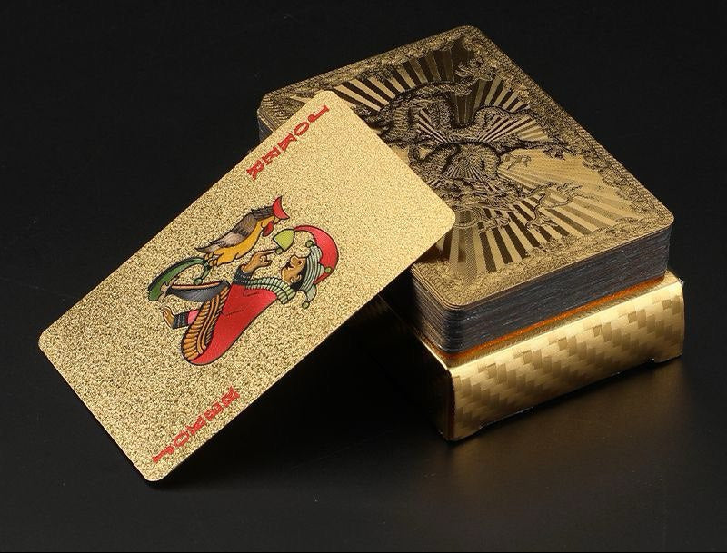 Waterproof Dollar Plastic 24k Gold Playing Cards