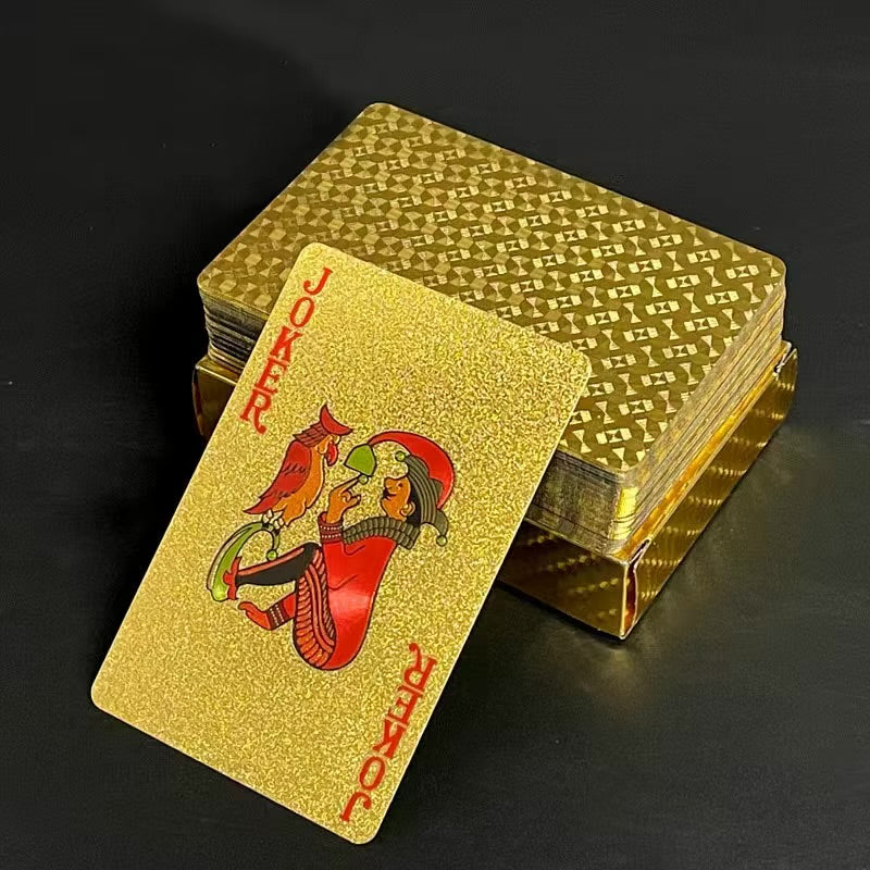 Waterproof Dollar Plastic 24k Gold Playing Cards