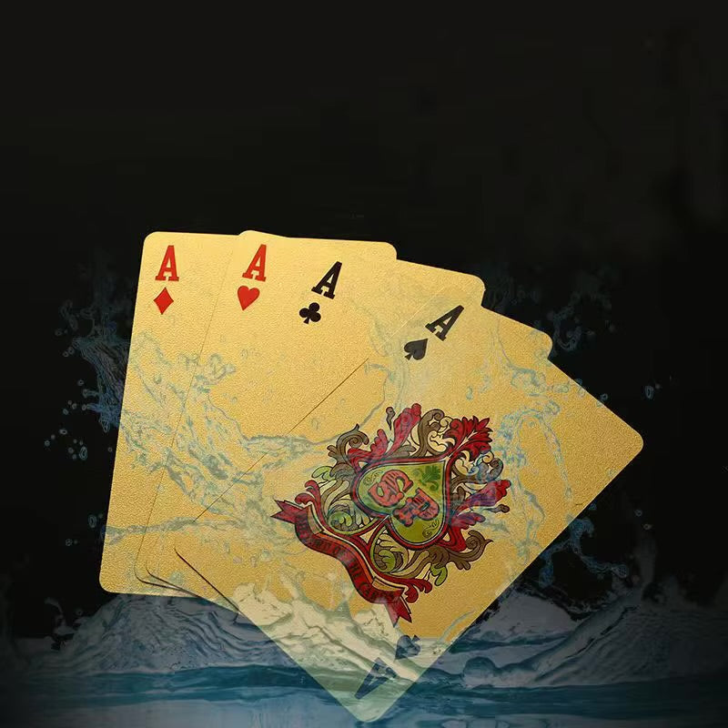 Waterproof Dollar Plastic 24k Gold Playing Cards