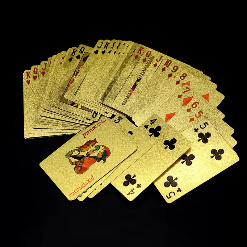 Waterproof Dollar Plastic 24k Gold Playing Cards