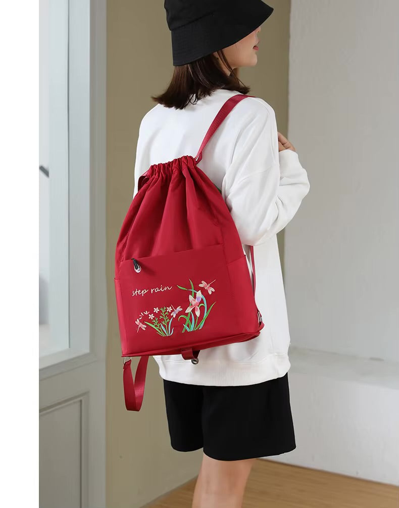 Waterproof Embroidered Travel Backpack for Women