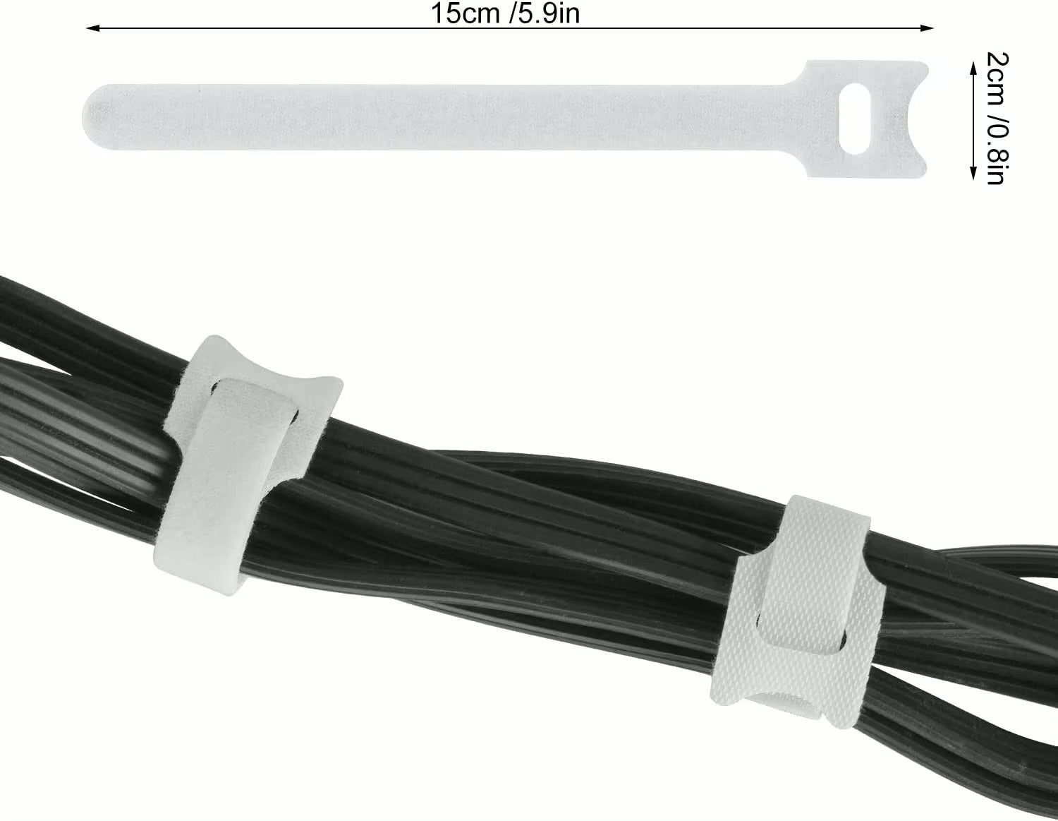 Double-Sided Self-Locking Hook & Loop Strap (20pcs)