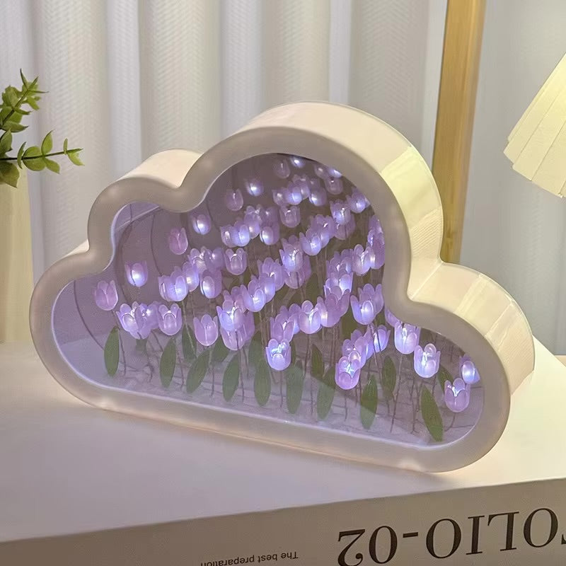☁️🌷 Cloud & Tulip Mirror LED Lamp