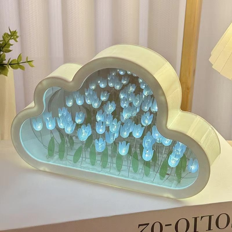 ☁️🌷 Cloud & Tulip Mirror LED Lamp