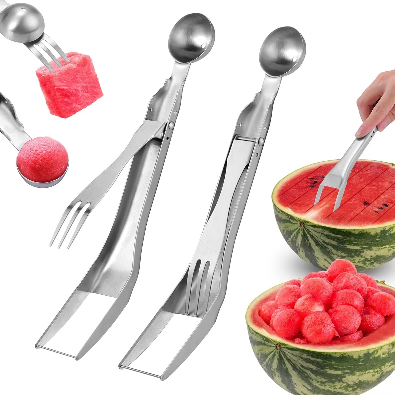 2-in-1 Watermelon Cutter & Fork — Slice & Serve Instantly