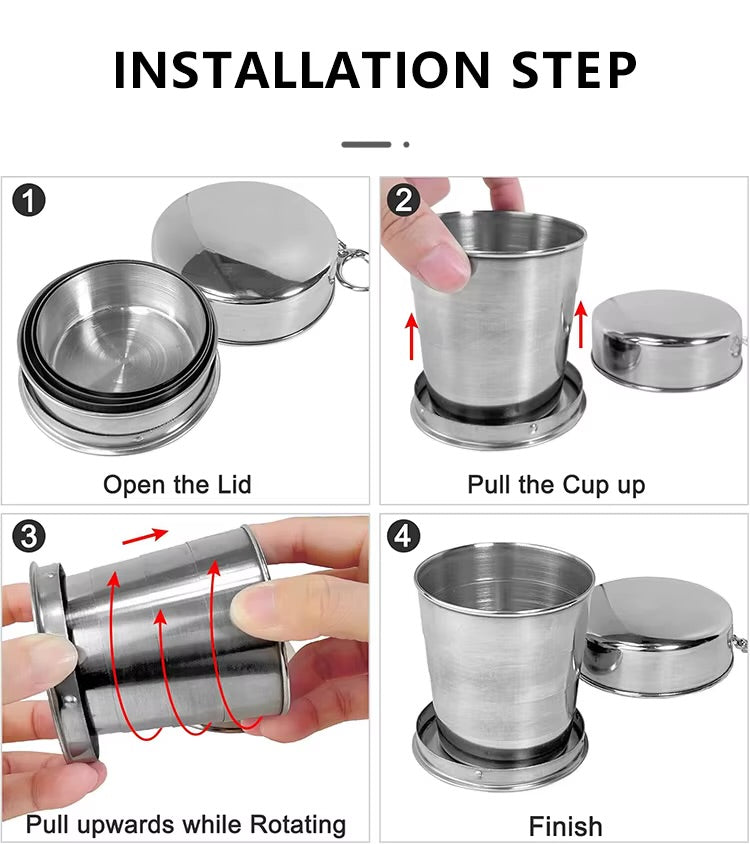 Stainless Steel Camping Mug Folding Cup