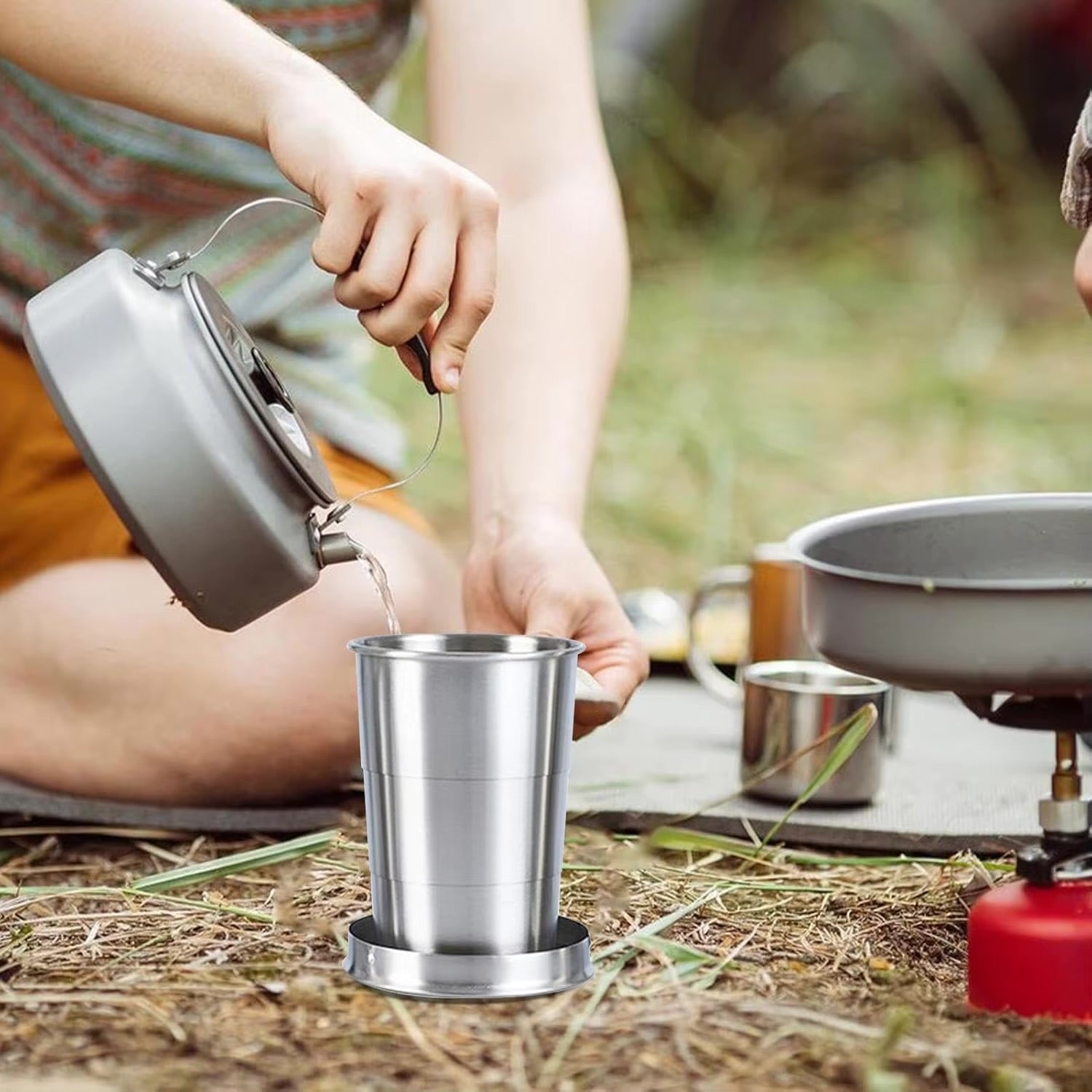 Stainless Steel Camping Mug Folding Cup