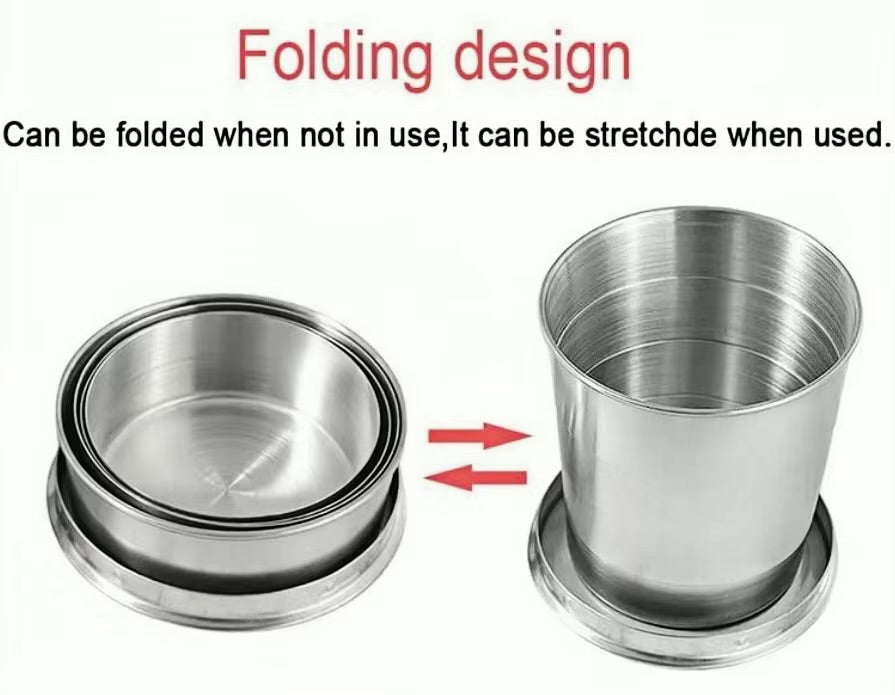 Stainless Steel Camping Mug Folding Cup