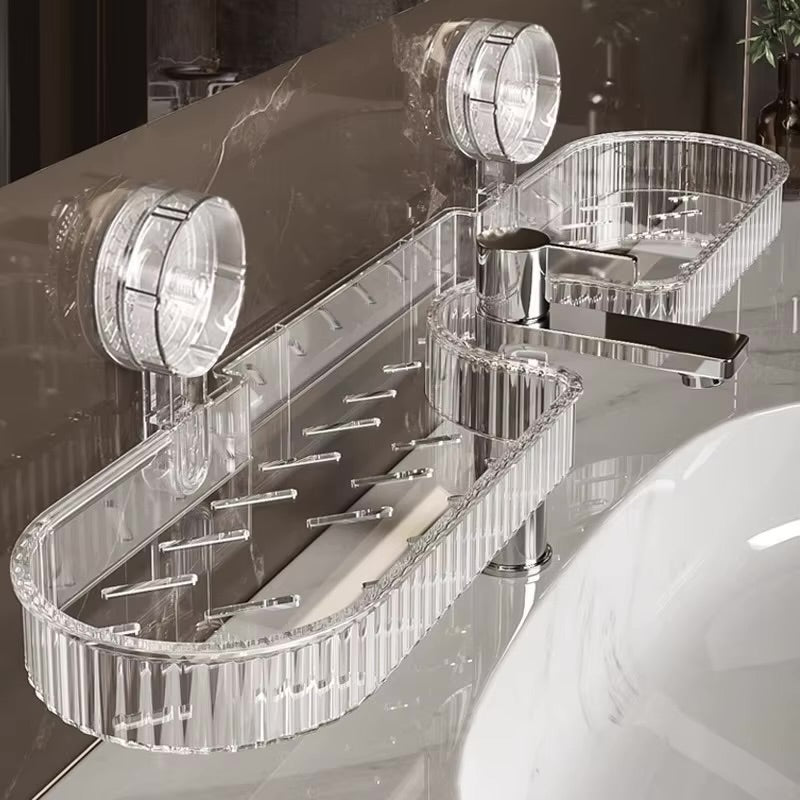 Punch-Free Suction Cup Bathroom Storage Rack