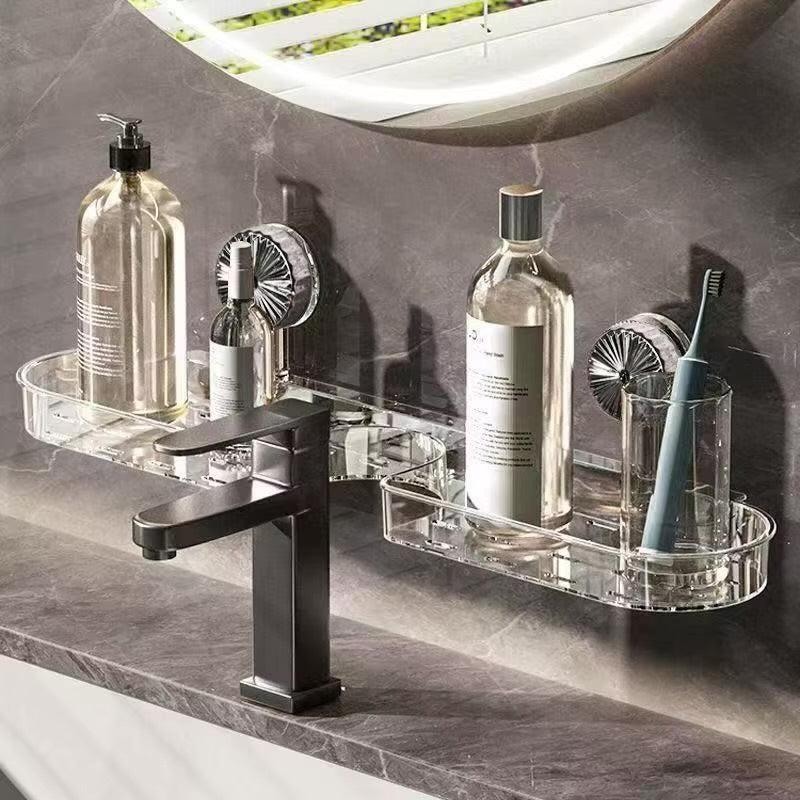 Punch-Free Suction Cup Bathroom Storage Rack
