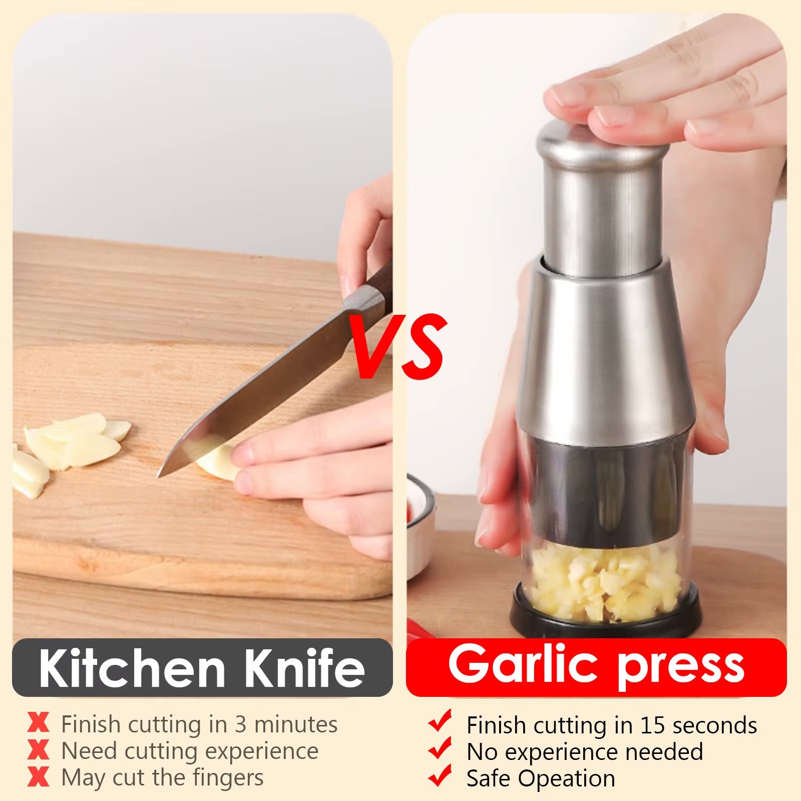 Stainless Steel Manual Food Cutter & Chopper