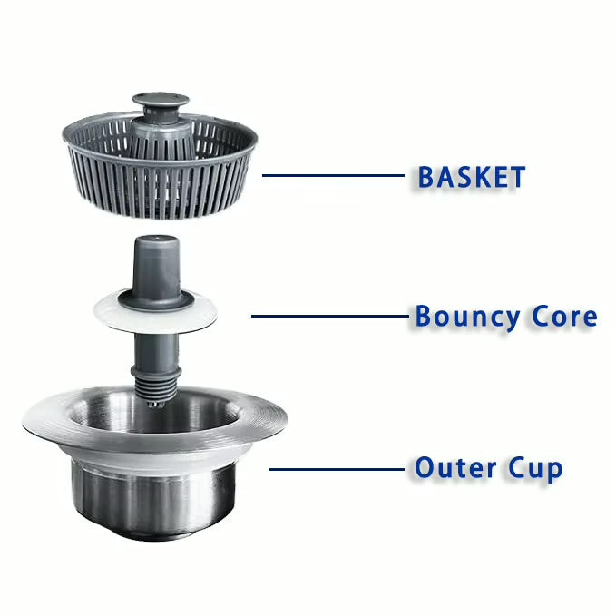 Stainless Steel Pop-Up Sink Strainer