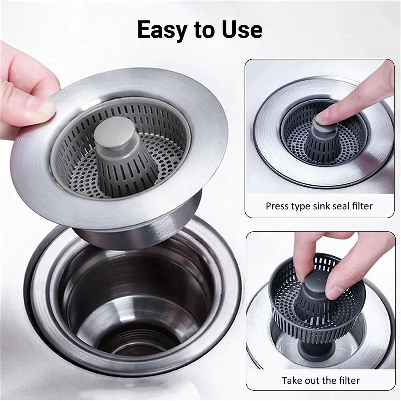 Stainless Steel Pop-Up Sink Strainer