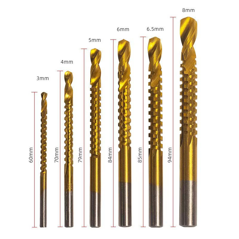 6-Piece Serrated Woodworking Drill Bit Set