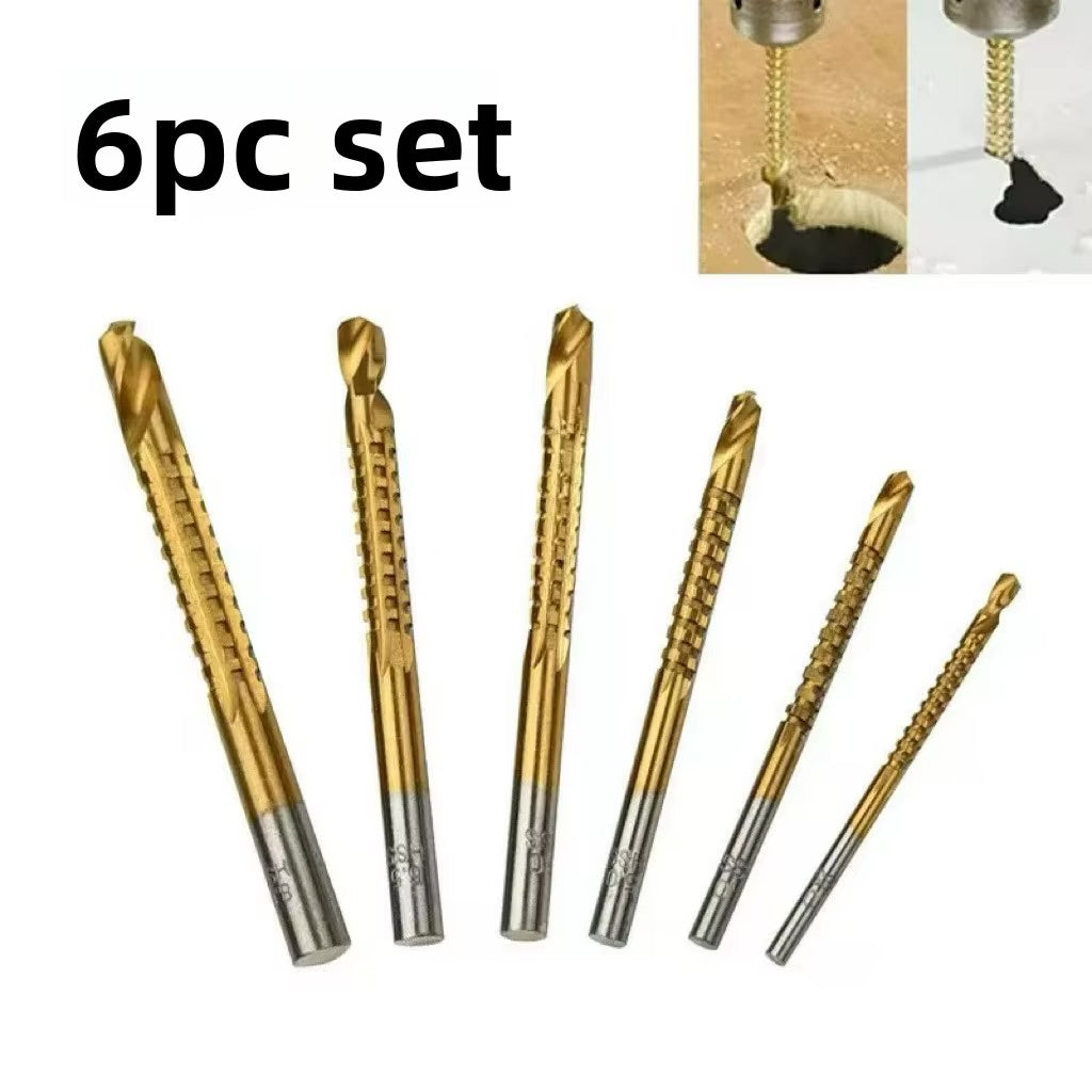 6-Piece Serrated Woodworking Drill Bit Set