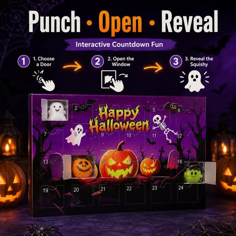 24-Day Halloween Squishy Toy Countdown Box