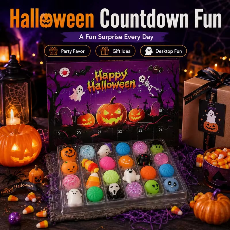 24-Day Halloween Squishy Toy Countdown Box