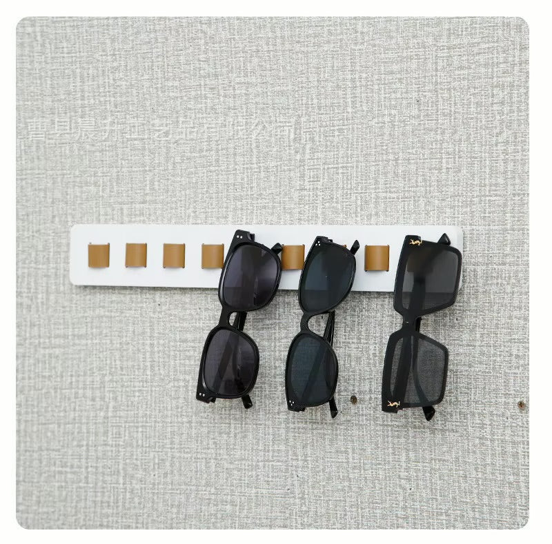 Wall-Mounted Bamboo Sunglasses Organizer