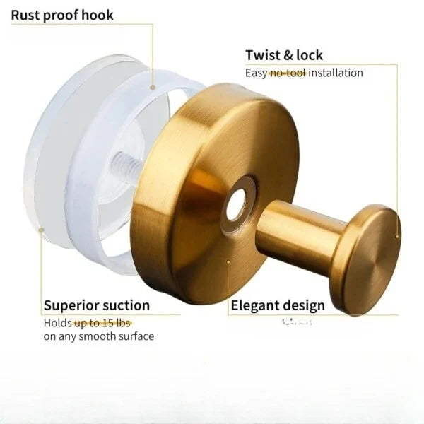 Heavy-Duty Punch-Free Suction Cup Hooks (2pcs)
