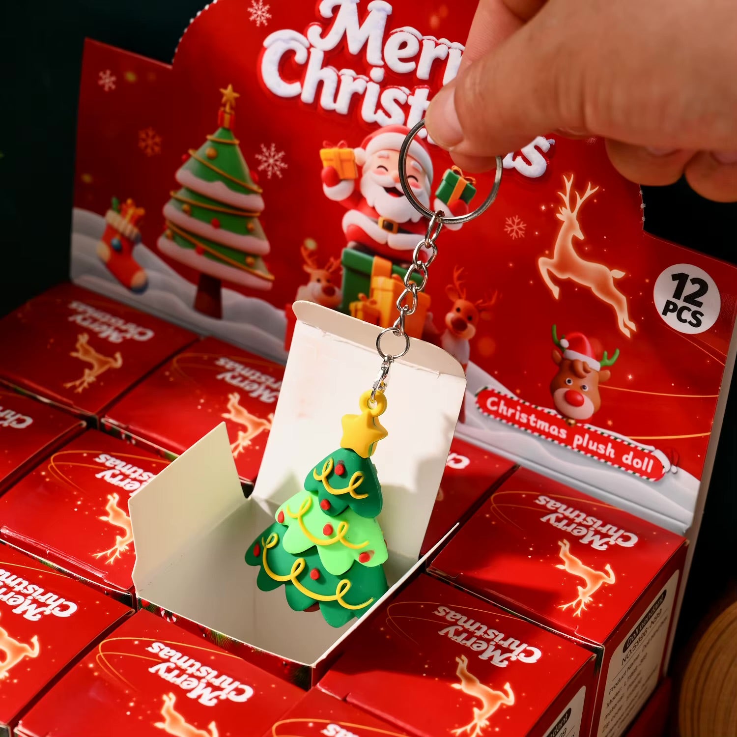 Christmas Surprise Keychain Blind Box – 12-Piece Display Set