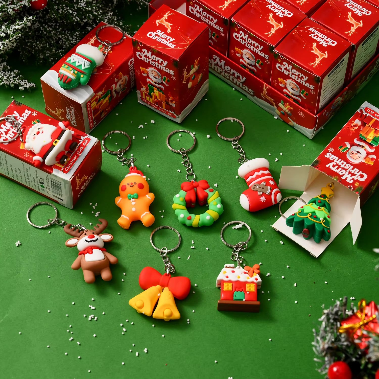 Christmas Surprise Keychain Blind Box – 12-Piece Display Set