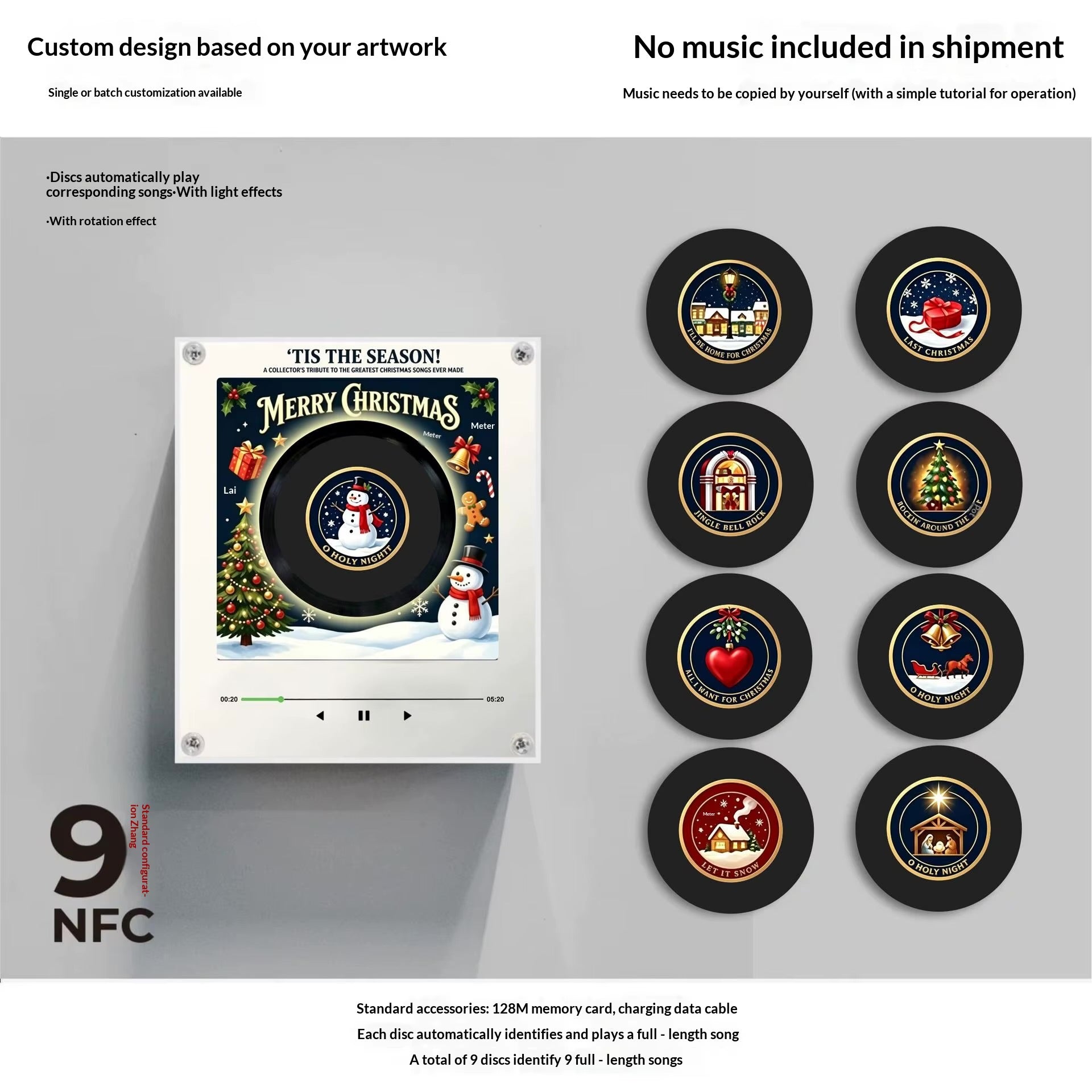 Christmas NFC Rotating Vinyl Music Player