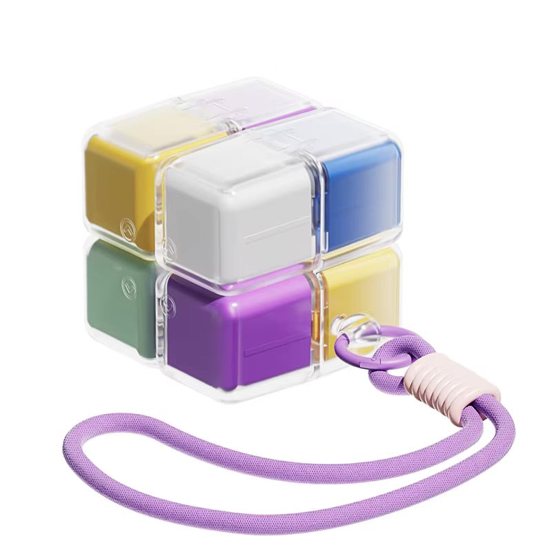8-Compartment Magic Cube Pill Organizer