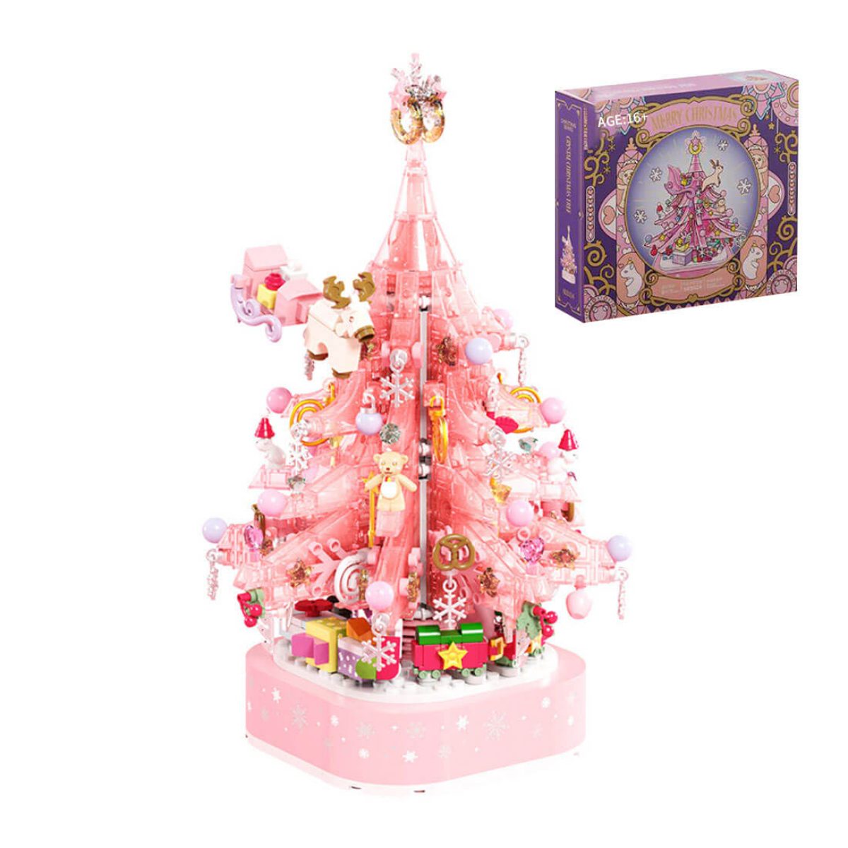 DIY Crystal Christmas Tree Music Box Building Set