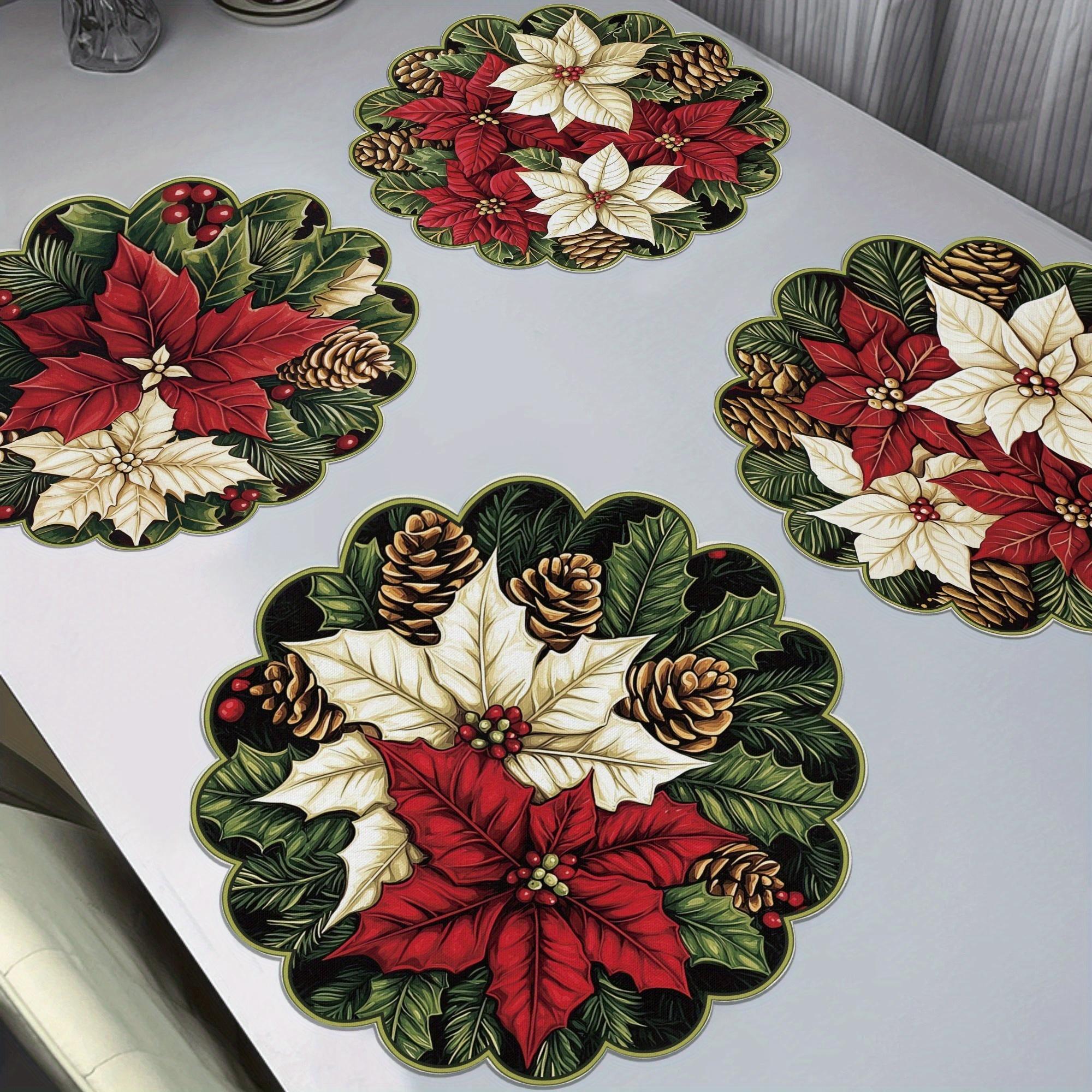 Festive Christmas Wave-Edge Dining Placemat