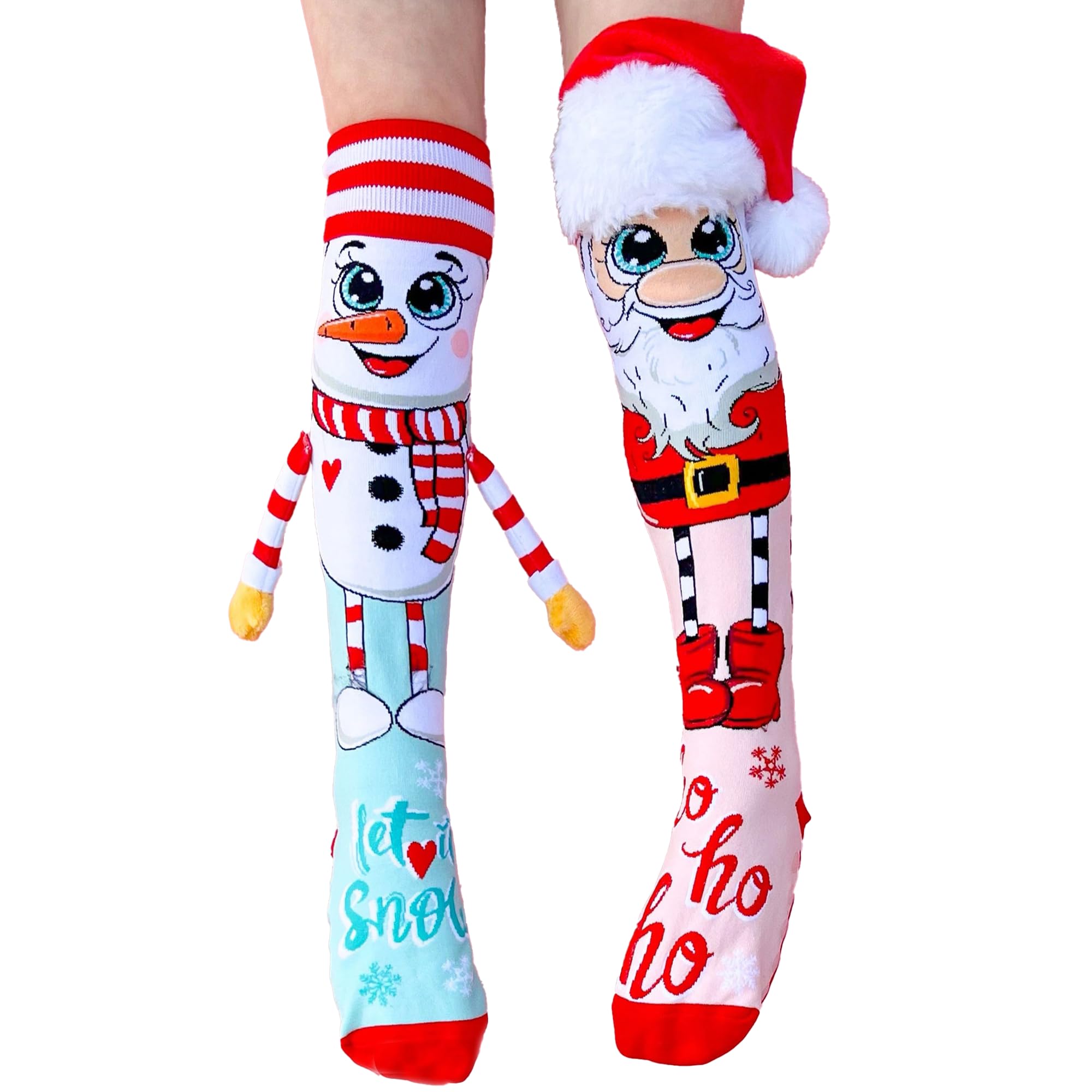 3D Santa & Snowman Christmas Knee-High Socks