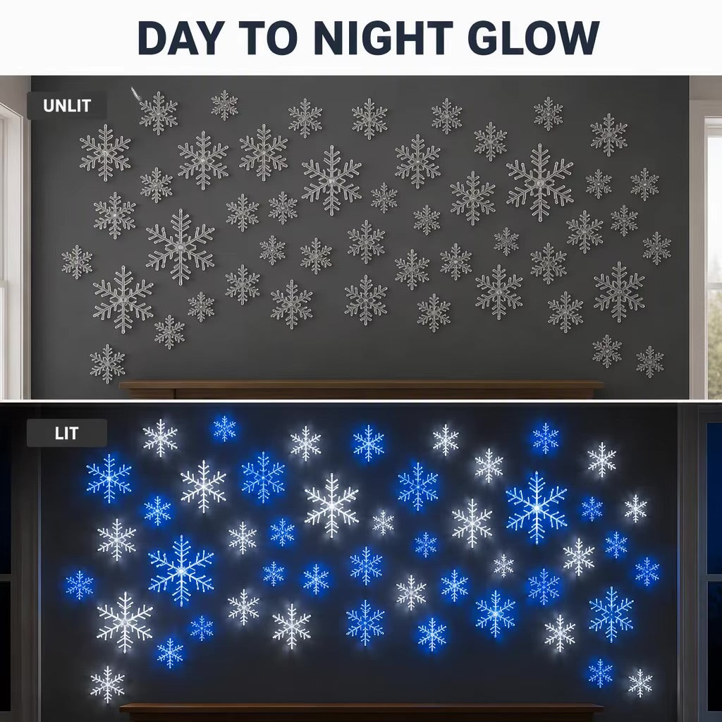 6-Piece Remote-Controlled LED Snowflake Light Set