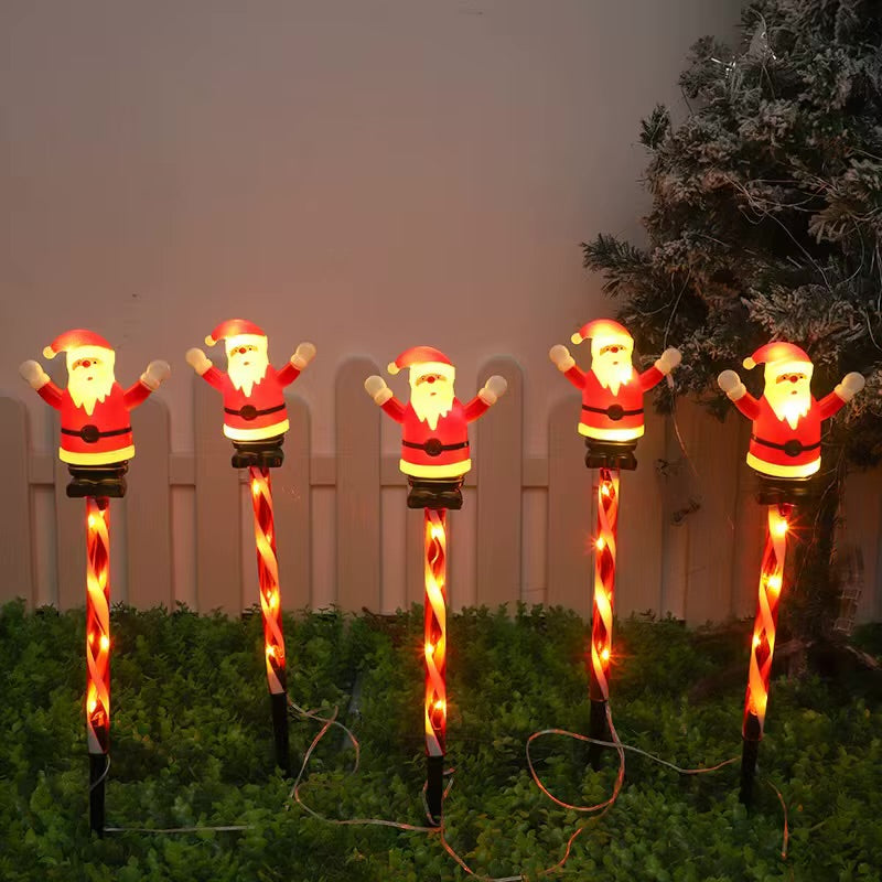 5-Piece Solar-Powered LED Santa Garden Lights